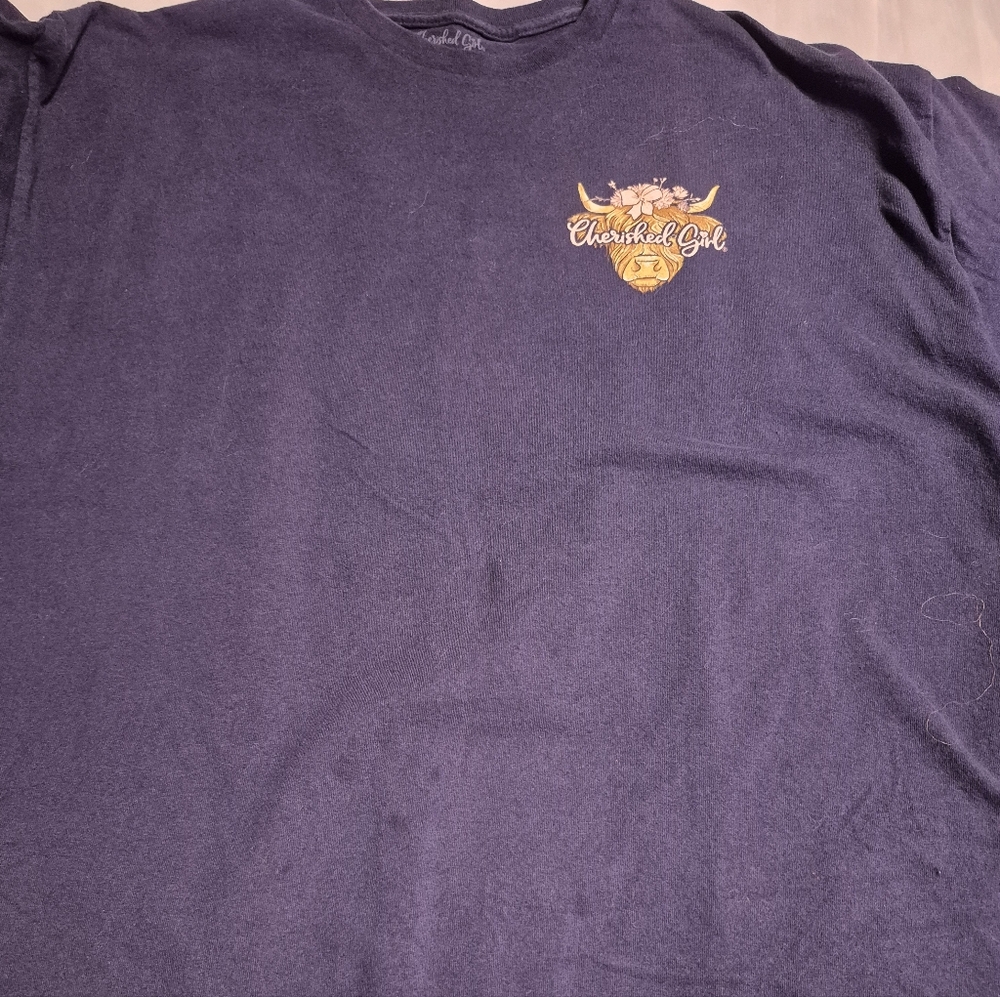 Cherished Girl SIZE 2X Navy Short Sleeve Inspirational Tee